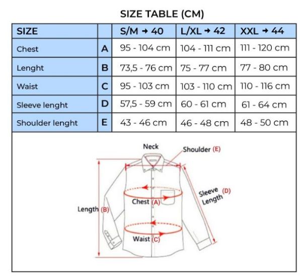 BRILLSHIRT specifikationer