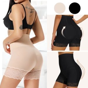 Højtaljede formende trusser - Sæt med 2 (Sort + Beige) | LACYFIT