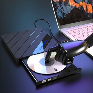 Eksternt DVD-Drev + USB-Hub - 4 Porte, SD-kort, USB-C | LAPDISC